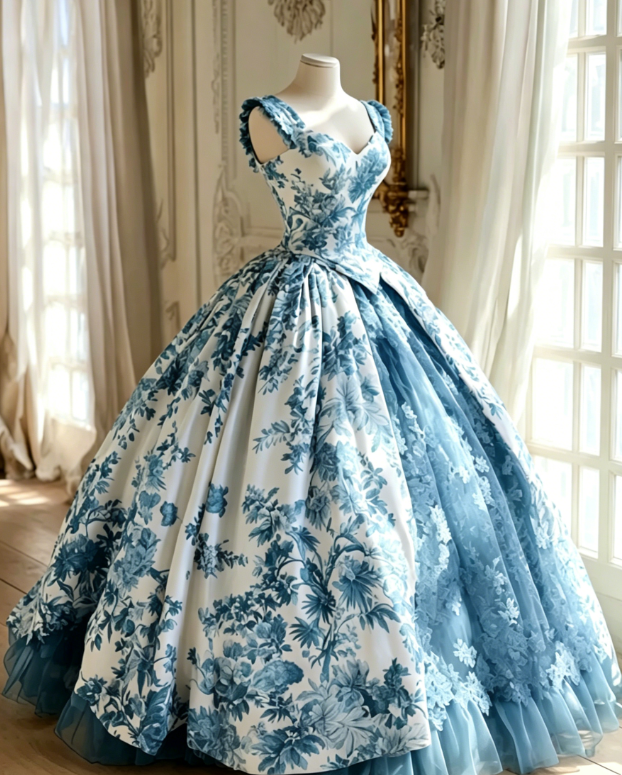 Gorgeous A-Line Long Prom Dresses Tulle Floral Green Evening Dresses Straps Birthday Dresses DP04676
