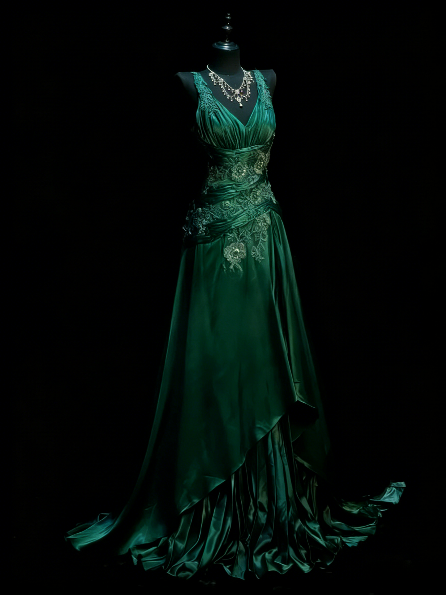 Elegantes rosafarbenes Ballkleid A-Linie V-Ausschnitt Satin langes Abendkleid Perlenbesetztes Geburtstagskleid DP05343