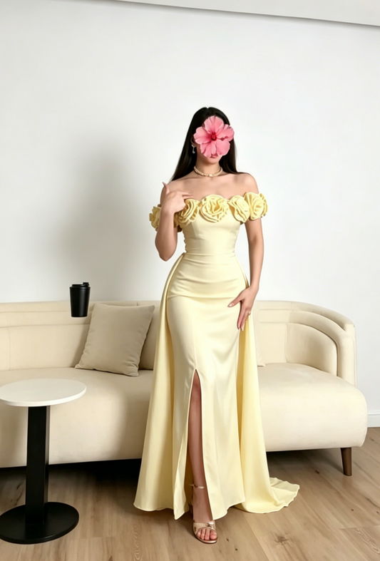Chic Burgundy Prom Dress Off-shoulder Formal Dress Sheath Satin Long Evening Dress DP05417