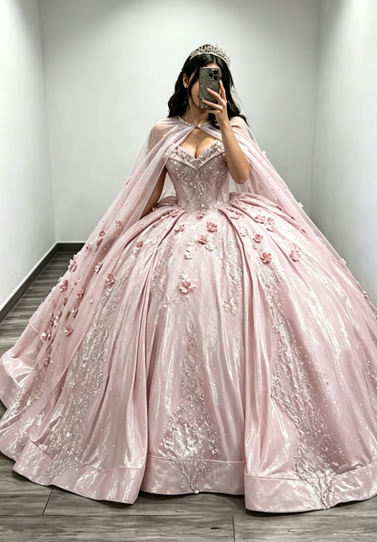 Wunderschönes Schatz-Ballkleid Quinceanera-Kleid Satin-Applikation Langes Geburtstags-Kleid Hellblaues Sweet 16 Kleid DP05644