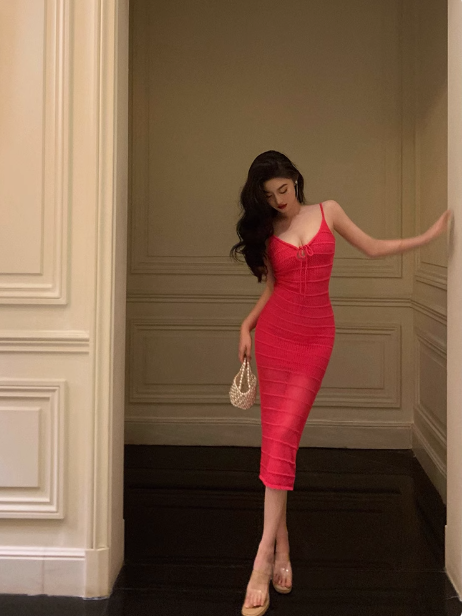 Sexy Sheath Spaghetti Straps Hot Pink Sleeveless 21st Birthday Dress Party Gown Birthday Outfits For Women DP549