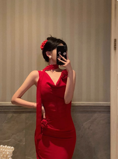 Elegant Sheath Red 18th Birthday Dress Party Gown Birthday Outfits Birthday Dress Ideas For Women DP590