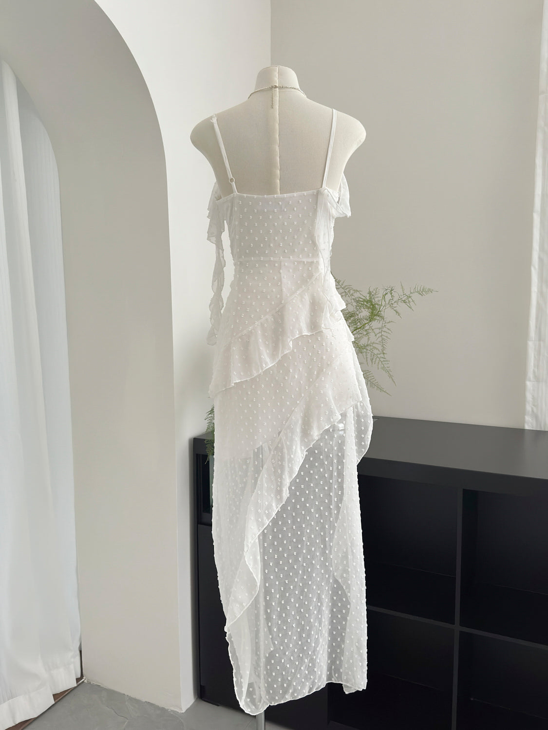 Sexy High Low Spaghetti Straps Floral Summer Dress Holiday Party Outfits For Women DP0080