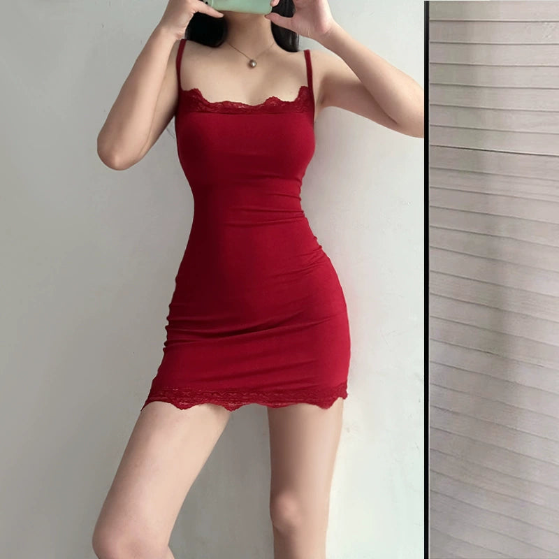 Modisches rotes Kleid S794