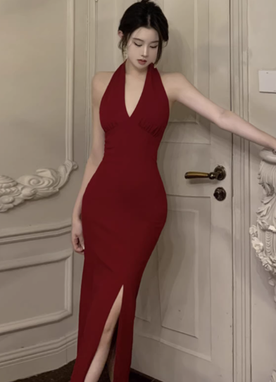 Blaues Damenkleid S101