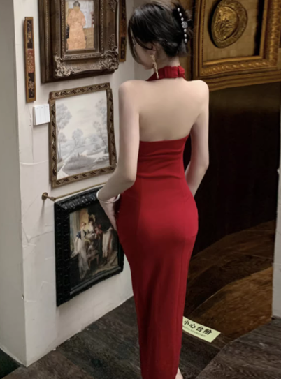 Blaues Damenkleid S101