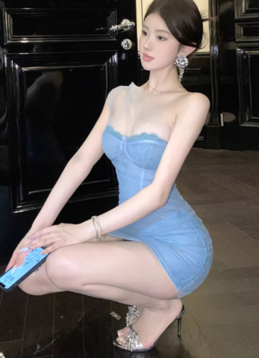 Robe bleue pour femme S101