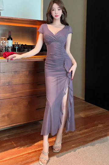 Blaues Damenkleid S101