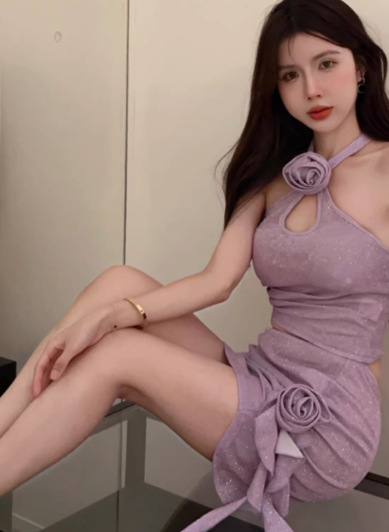Purple Women's Dress S293
