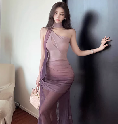 Blaues Damenkleid S101