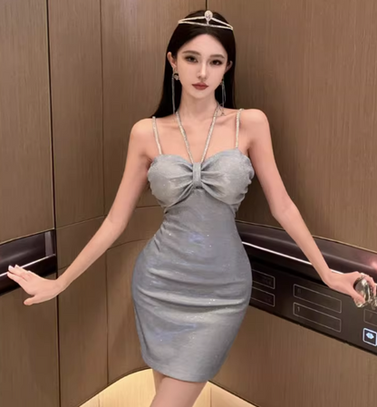 Blaues Damenkleid S101