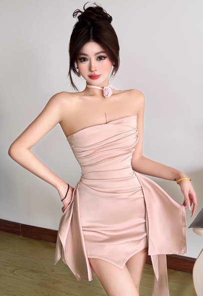 Blaues Damenkleid S101