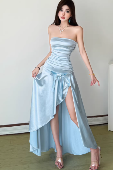 Blaues Damenkleid S101