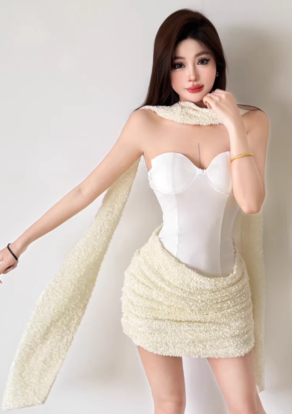 Blaues Damenkleid S101