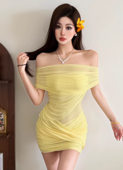 Blaues Damenkleid S101