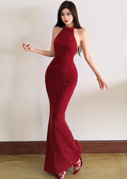 Blaues Damenkleid S101