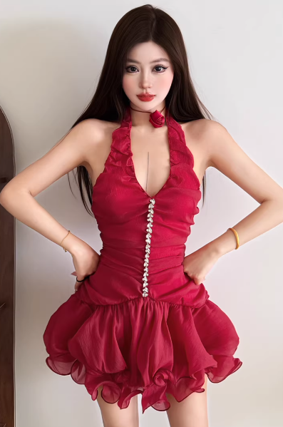 Blaues Damenkleid S101