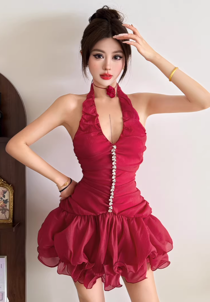 Blaues Damenkleid S101