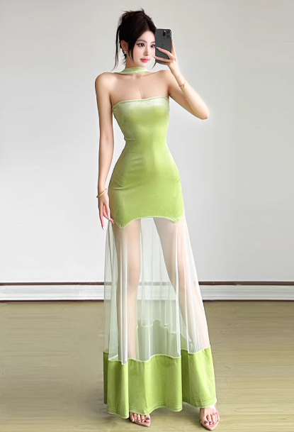 Blaues Damenkleid S101