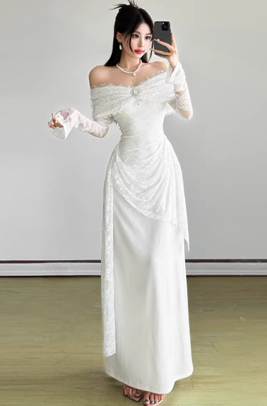 White Women's Dress S546