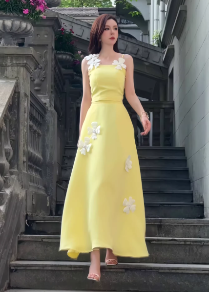 Gelbes Damenkleid S1001