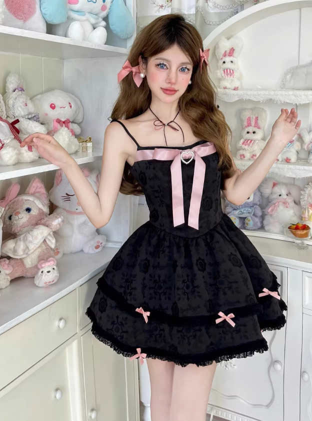 Robe noire pour femme S1007