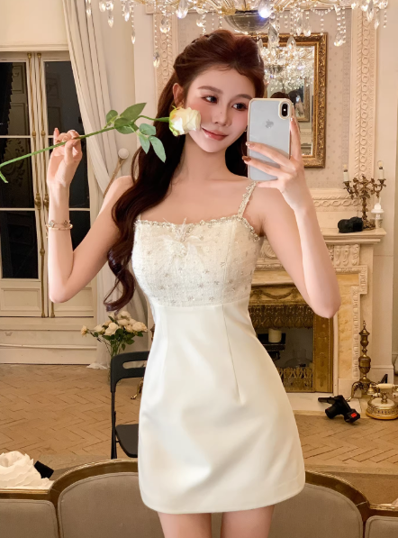 Fashion White Dress S1043