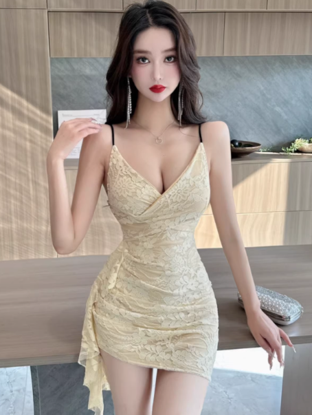 Fashion Apricot Dress S1044