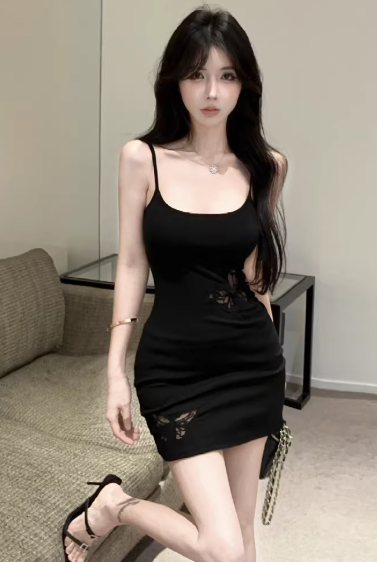 Black Short Women's Dress S119