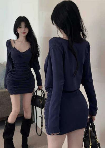 Navy Blue Women's Dress S115