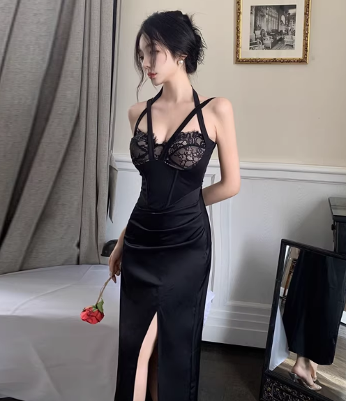 Blaues Damenkleid S101