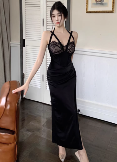 Blaues Damenkleid S101