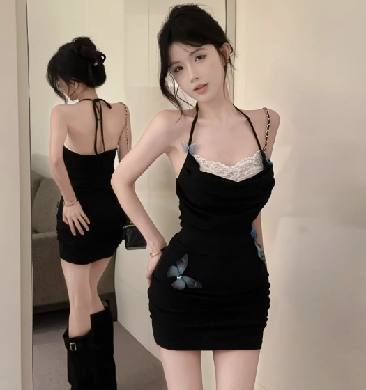 Black Short Women's Dress S104