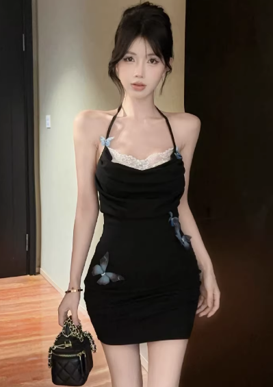 Black Short Women's Dress S104