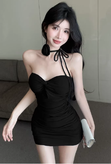 Blaues Damenkleid S101