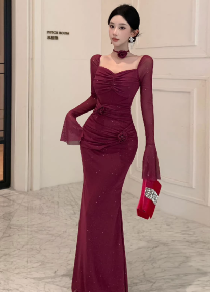 Blaues Damenkleid S101