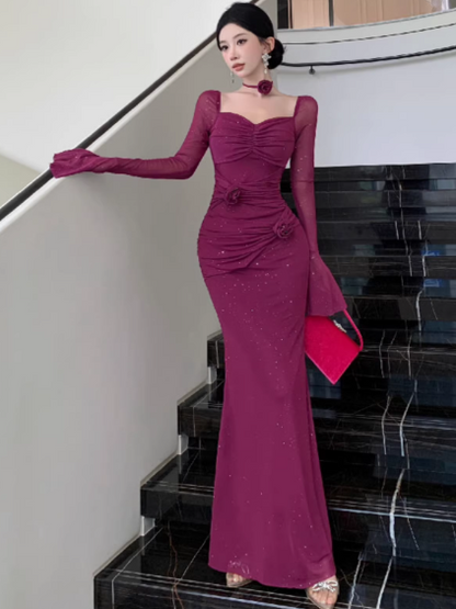 Blaues Damenkleid S101