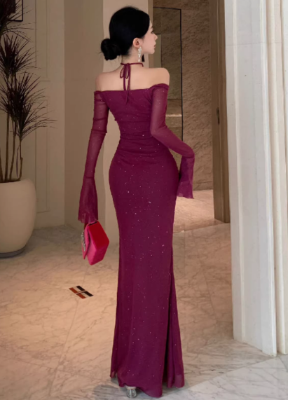 Blaues Damenkleid S101