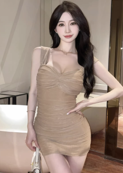 Apricot Short Women's Dress  S154