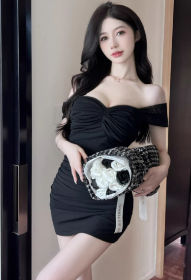 Black Short Women's Dress S153