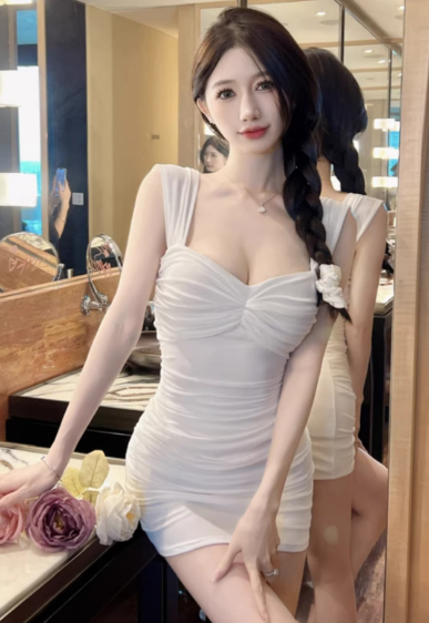 White Short Women's Dress  S155