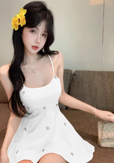 White Short Women's Dress S140