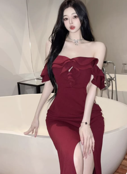 Blaues Damenkleid S101