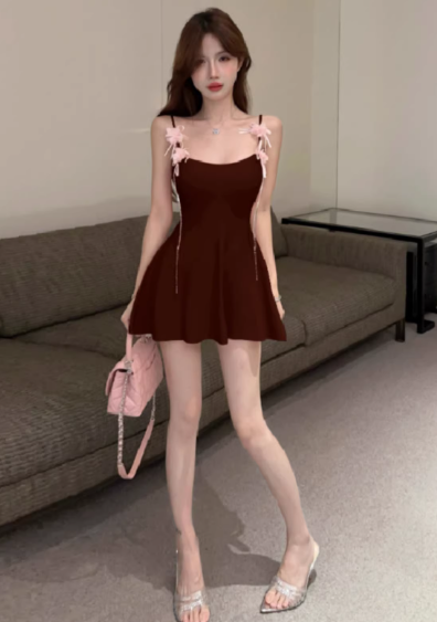 Red Short Women's Dress S130