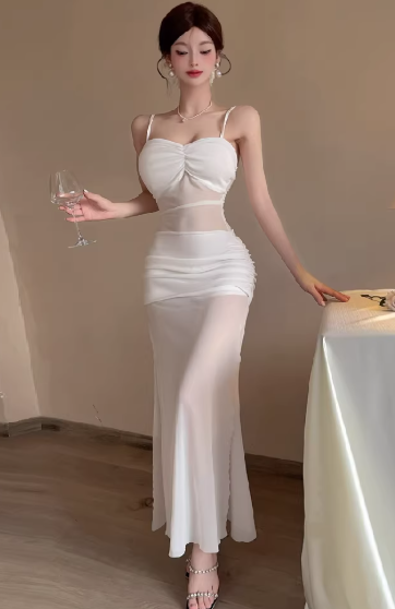 White Long Women's Dress S122