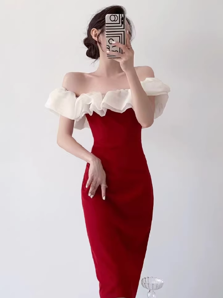 Rotes Damenkleid S93