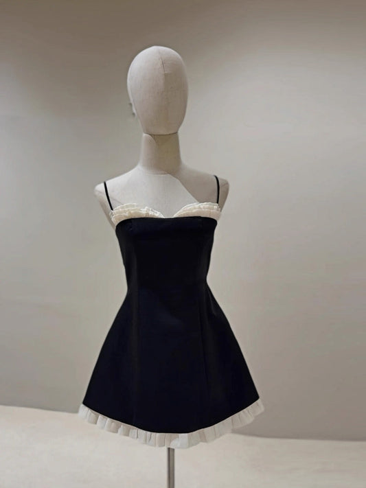 Simple A Line Spaghetti Straps Short Formal Homecoming Dresses Party Graduation Dress Dance Black Hoco Dresses DH2768
