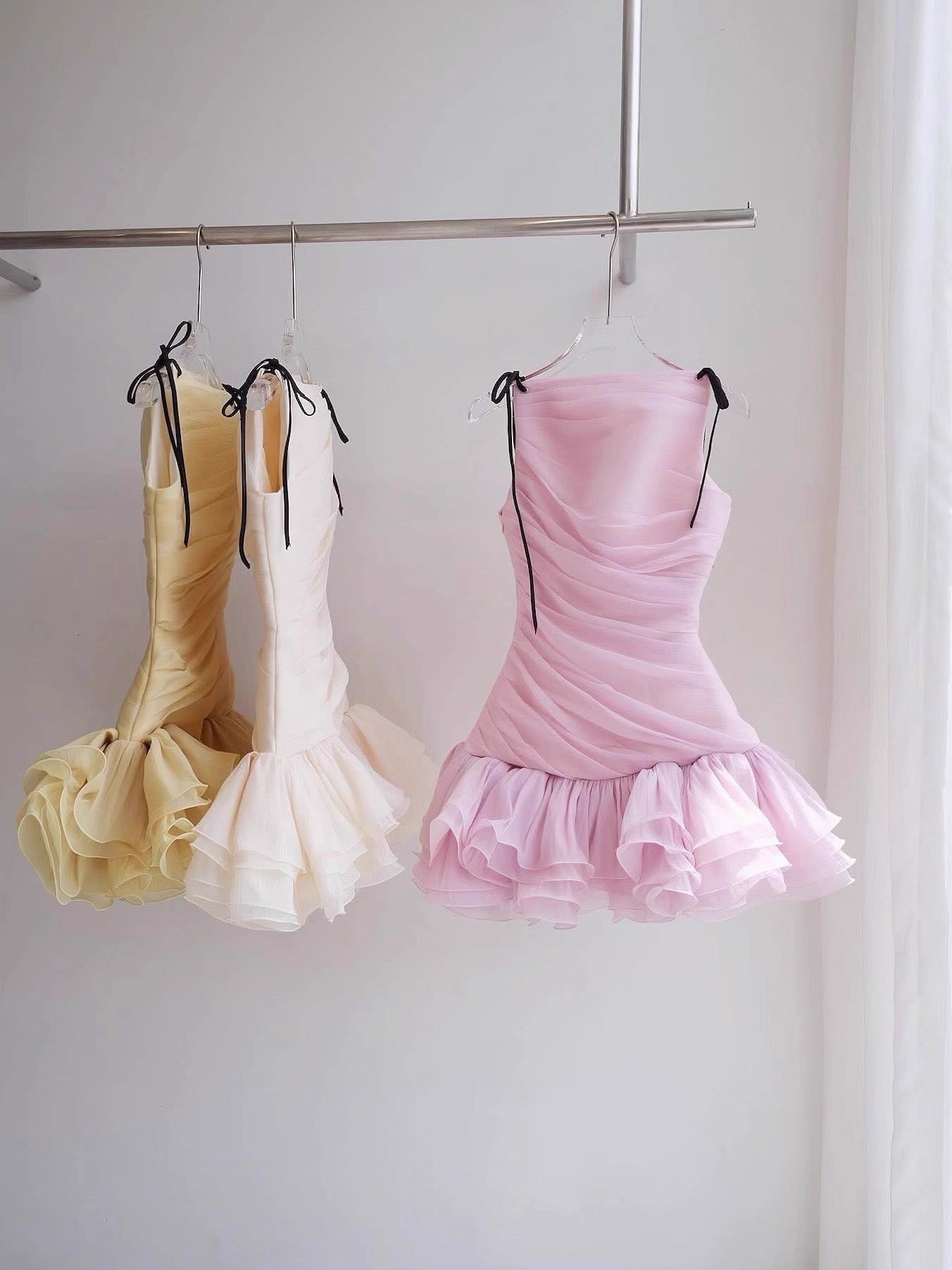 Robe fourreau courte rose à col rond et mini robe de soirée, tenue de soirée courte et élégante, tenue de cocktail pour 16 ans, en tulle, Hoco DH2776