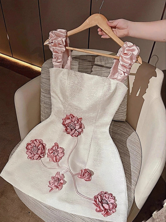 Simple A Line Square Floral Short Formal Homecoming Dresses Party Graduation Dress Hoco Dresses DH2783