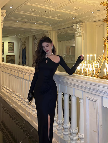 Sexy Sheath Long Sleeves Black 21st Birthday Dress Party Gown Birthday Outfits Birthday Dress Ideas For Women DP1900